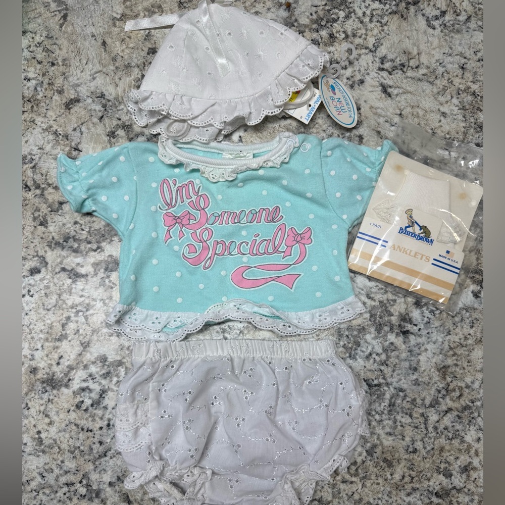 Vintage - I'm Someone Special Kids Outfit Set - Blue and White